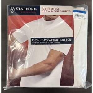 Stafford T Shirts Heavyweight 100% Cotton Crew Neck Tees XL 46-48 3 Pack White